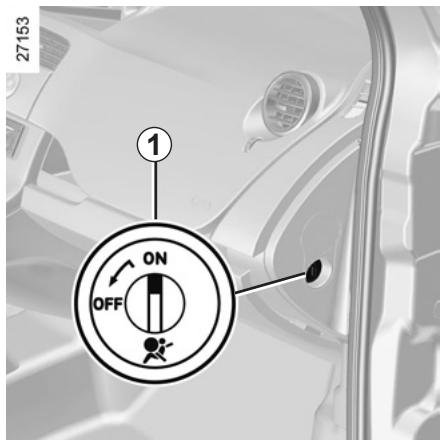 RENAULT KANGOO BE BOP 2012 - SECURITE ENFANTS : désactivation, activation airbag passager avant (3/3) - 1