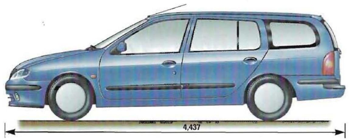 RENAULT MEGANE 1 - Diamètres de braquage - 2