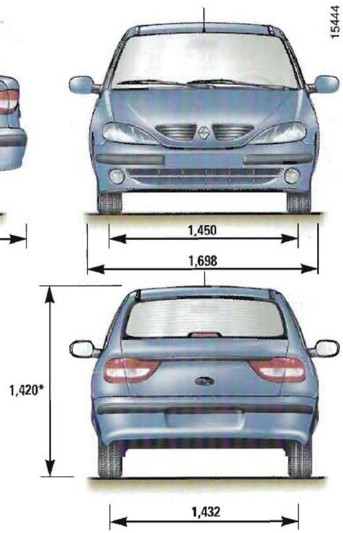 RENAULT MEGANE 1 - Diamètres de braquage - 1