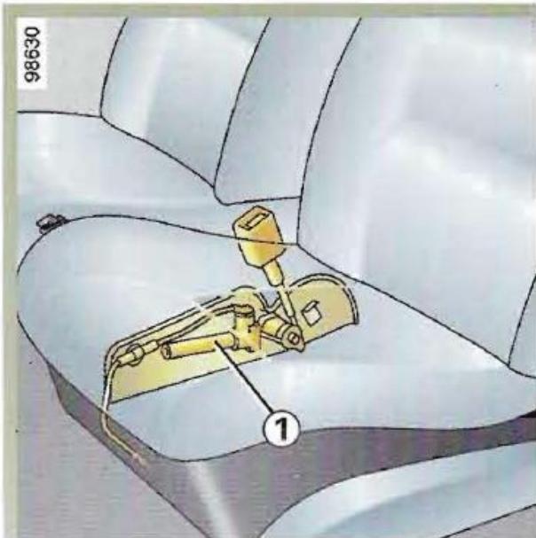 RENAULT MEGANE 1 - MOYENS DE RETENUE COMPLEMENTAIRS A LA CEINTURE AVANT - 1