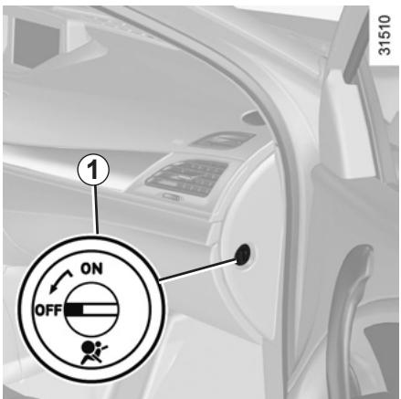 RENAULT MEGANE 3 2010 - SECURITE ENFANTS : désactivation, activation airbag passager avant (1/3) - 1
