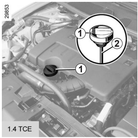RENAULT MEGANE 3 CC - NIVEAU HUILE MOTEUR : appoint, remplissage (1/2) - 1
