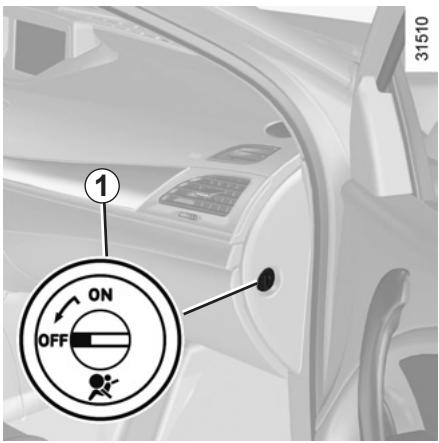 RENAULT MEGANE 3 CC - SÉCURITÉ ENFANTS : désactivation, activation airbag passager avant (1/3) - 1