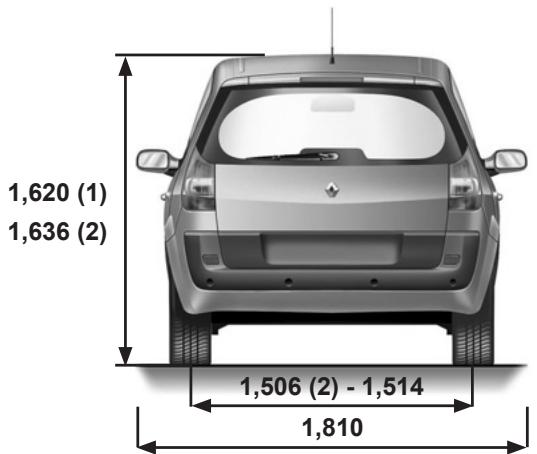 RENAULT SCENIC 2 2006 - Dimensions (en mètres) - 3