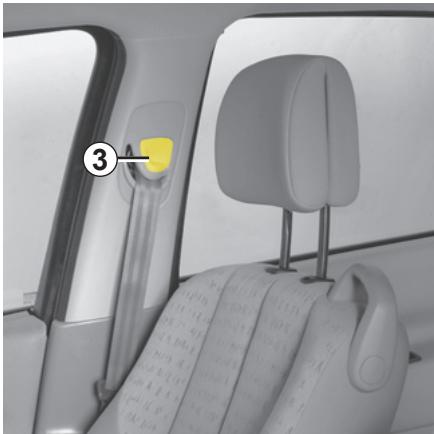 RENAULT SCENIC 2 2006 - Ajustement des ceintures de sécurité - 1