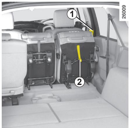 RENAULT SCENIC 2 2008 - FONCTIONNALITÉ DES SIÈGES ARRIÈRE : version 7 places - 1