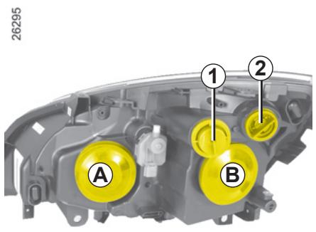 RENAULT SCENIC 2 2008 - PROJECTEURS LAMPES HALOGÈNE : remplacement des lampes (suite) - 1