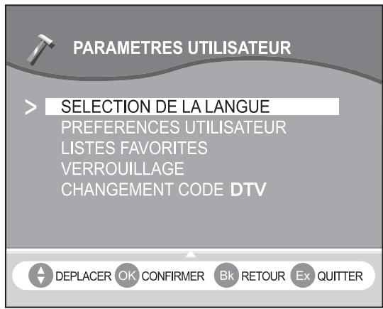 SAGEM AXIUM DLP D 50 - Sélection de la langue - 2