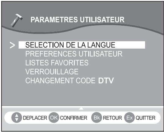SAGEM AXIUM DLP D100 - Sélection de la langue - 2