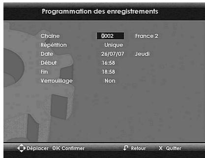 SAGEM DTR 6480T FR - 10-2-1 Programmation manuelle - 1