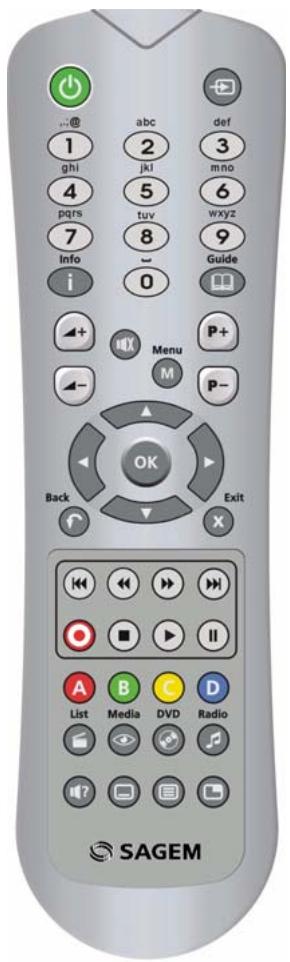 SAGEM DTR94160S HD - Télécommande - 1