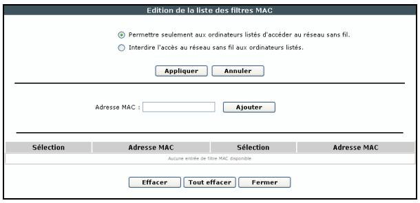 SAGEM F@ST 3202 (LIVEBOX) - Editor la liste de contrôle MAC - 1