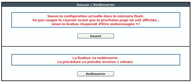 SAGEM F@ST 3202 (LIVEBOX) - Sauver / Redémarrer - 1