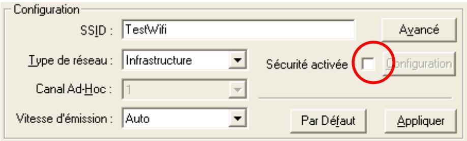 SAGEM XG703A DONGLE WIFI - 1) Sécurité non activée sur le point d'accès. - 1
