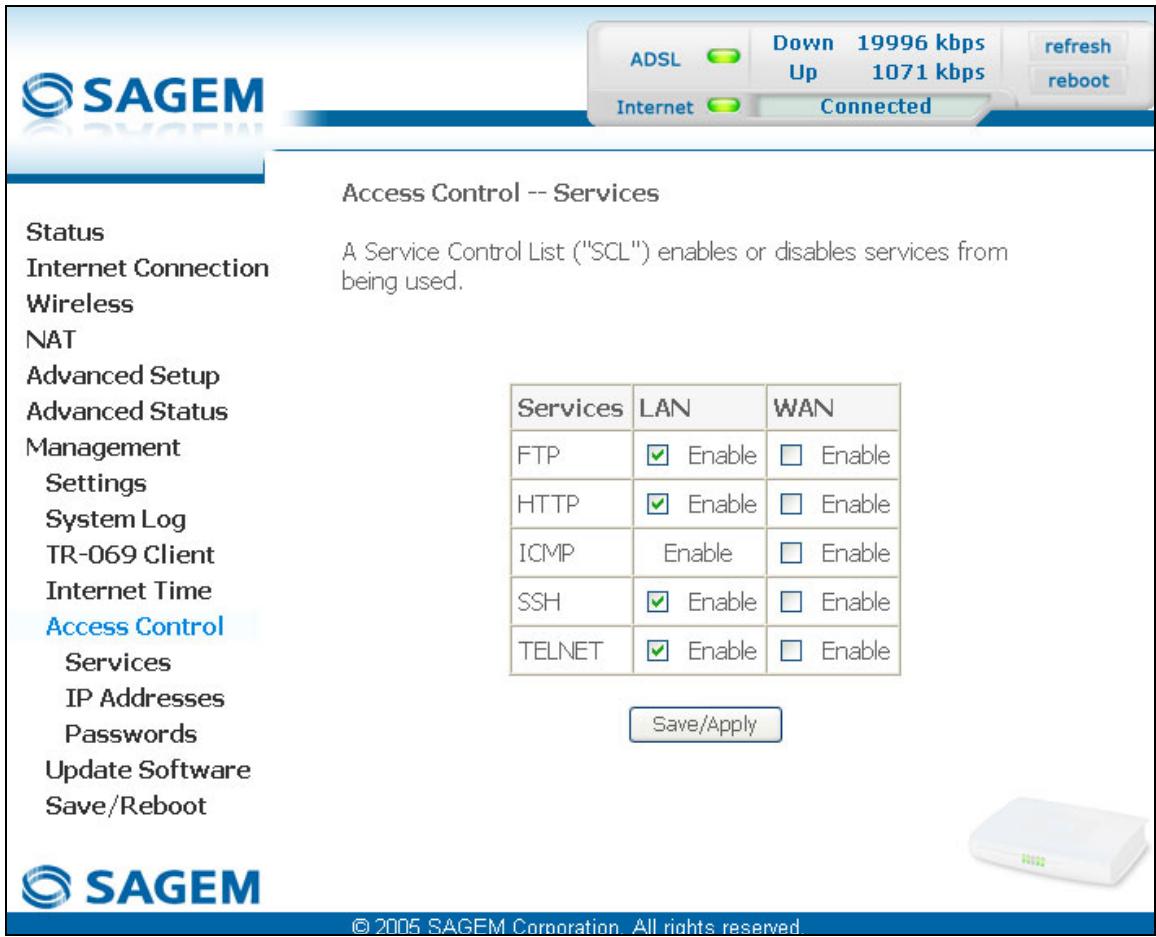 SAGEM FAST 2440 - Services - 1