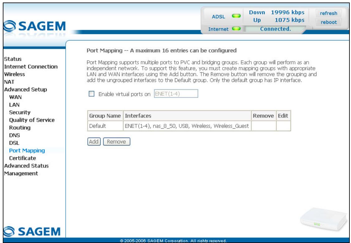 SAGEM FAST 2440 - Port mapping - 1