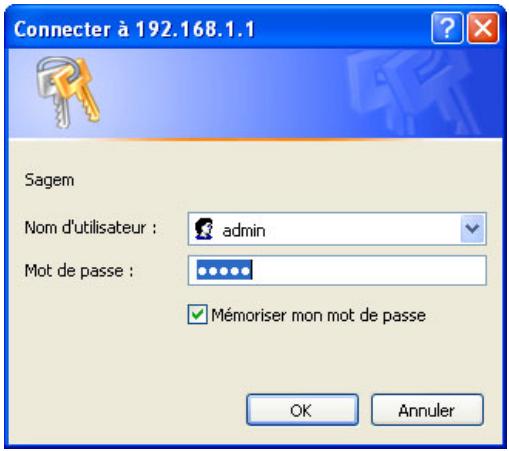 SAGEM FAST 2440 - Accès à l'écran de bienvenue - 4