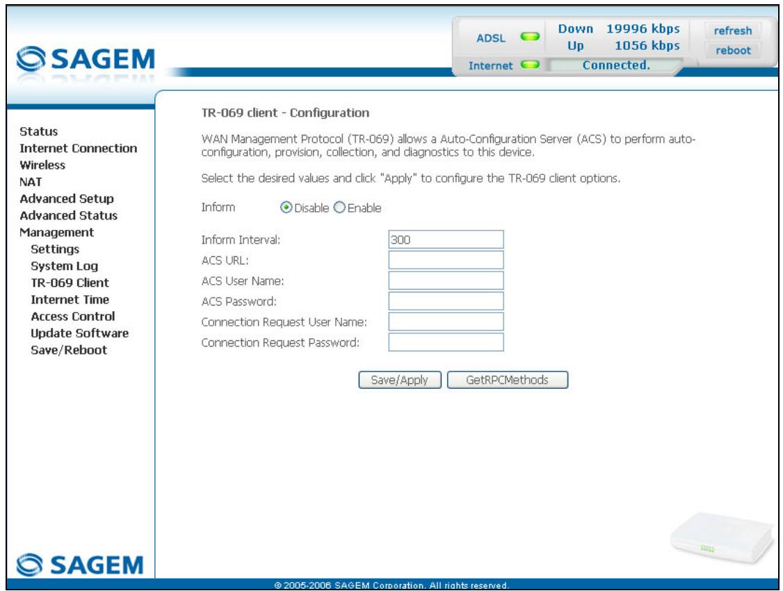 SAGEM FAST 2440 - TR-069 client - 1