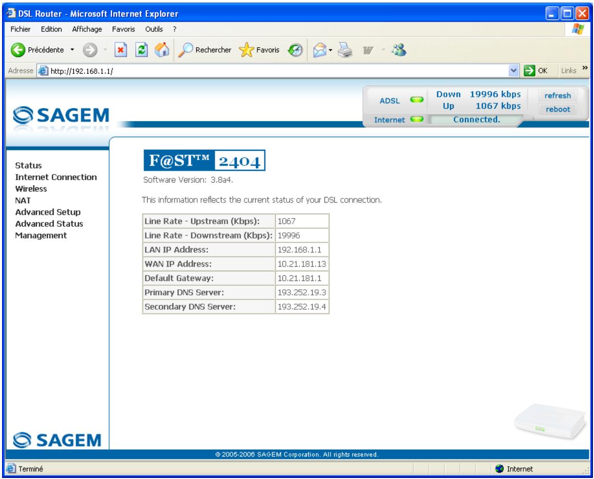 SAGEM FAST 2440 - Accès à l'écran de bienvenue - 5