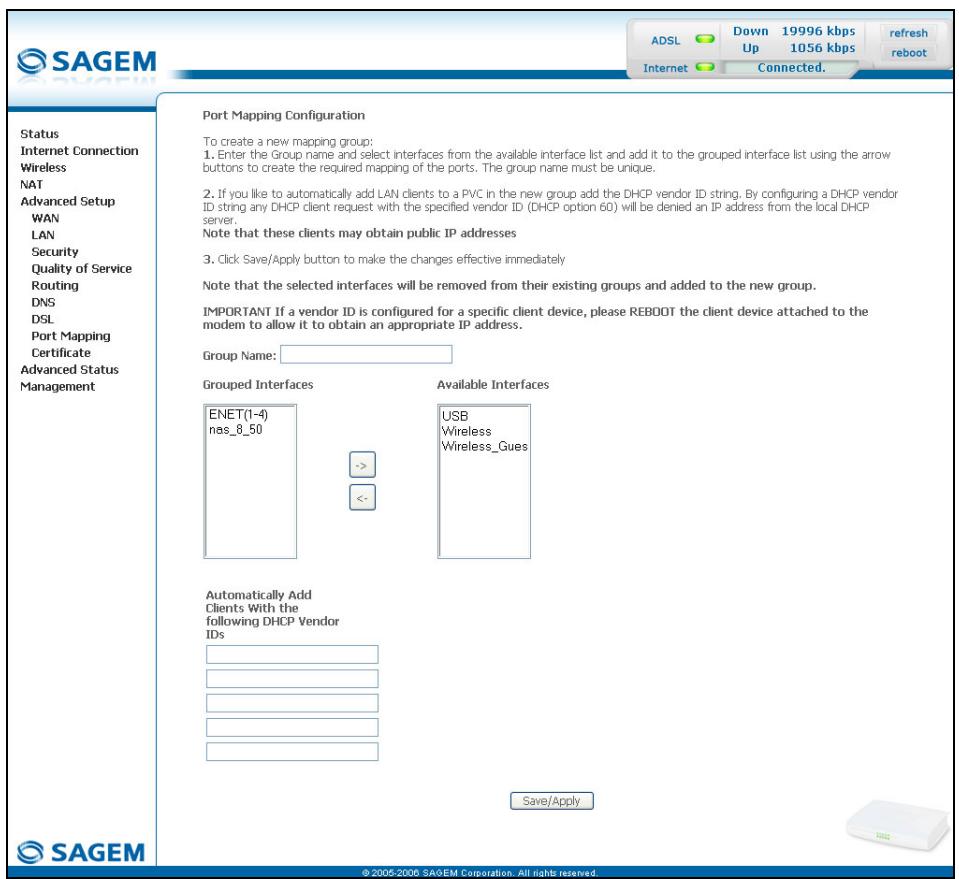 SAGEM FAST 2440 - Port mapping - 4