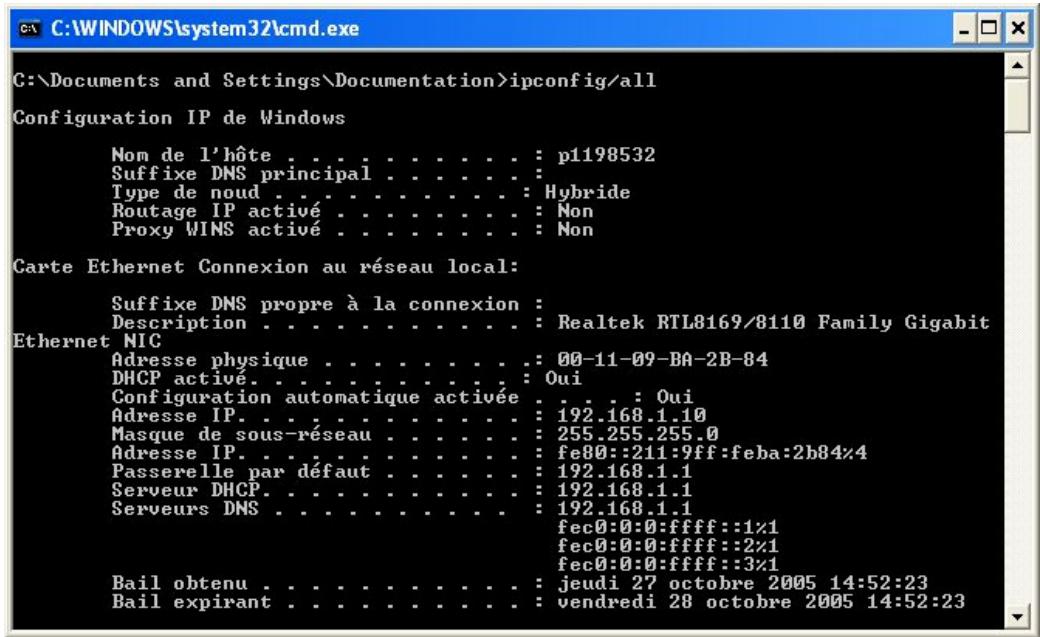 SAGEM FAST 2440 - 3) Informations du client DHCP - 1
