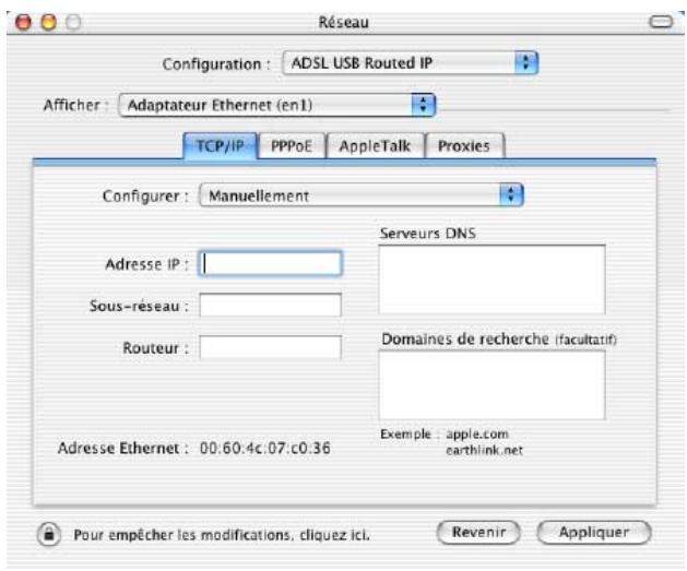 SAGEM FAST 800 - En mode RFC 1483 Routé (LLC ou VCMUX) - 2