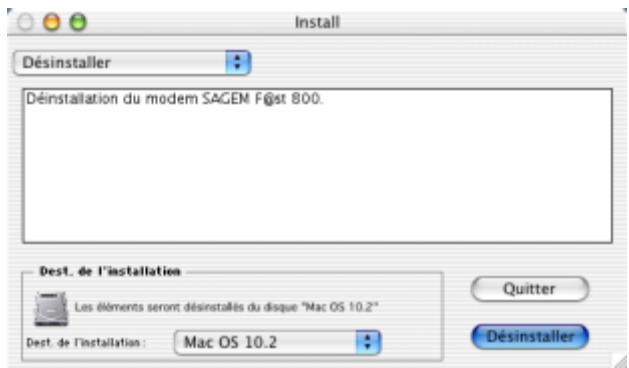 SAGEM FAST 800 - Désinstallation du SAGEM F@st™ 800 - 2