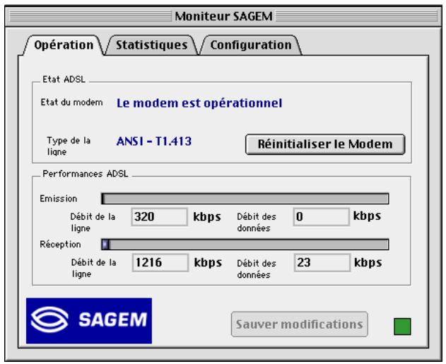 SAGEM FAST 800 - Onglet "Opération" - 1