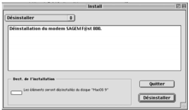 SAGEM FAST 800 - Désinstallation du SAGEM F@st™ 800 - 1