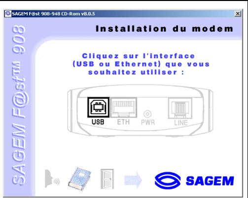 SAGEM FAST 948 - Vous choisissez d'utiliser l'interface USB : - 3