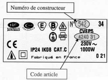 SAUTER PIECES DETACHEES CATALOGUE CHAUFFE-EAU - Repérer le code article - 2