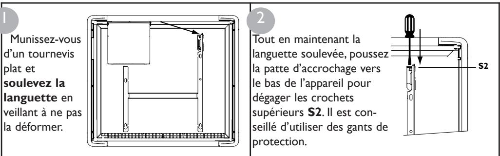 SAUTER OLIVINE - DEVERROUILLER LA PATTE D'ACCCROCHAGE DE L'APPAREIL - 1
