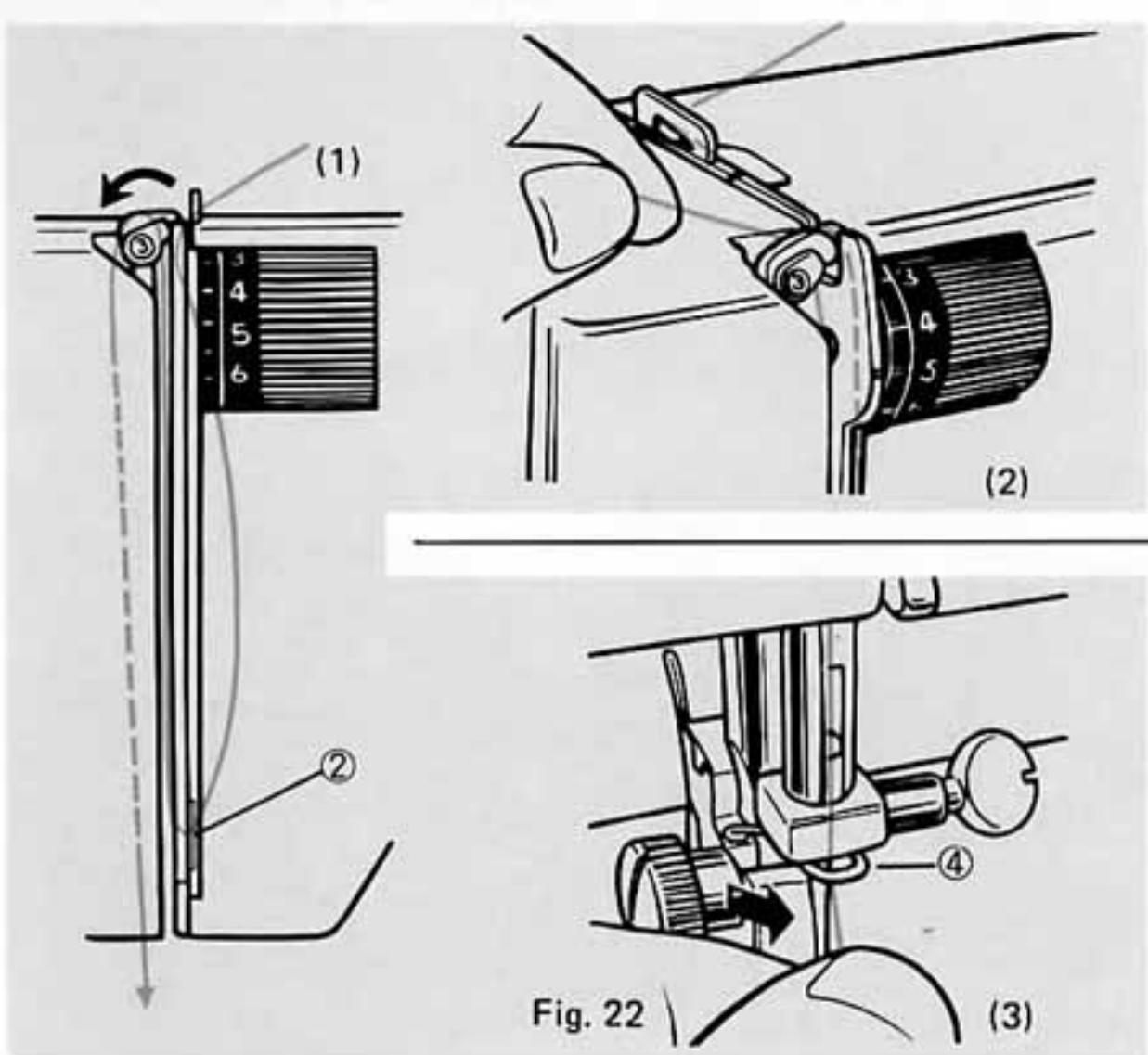 TOSHIBA 4500 - Enfilage et parcours du fil supérieur. - 2
