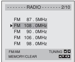 TOSHIBA SD-V57HTSC - Effacer les stations radio mémorisées - 2
