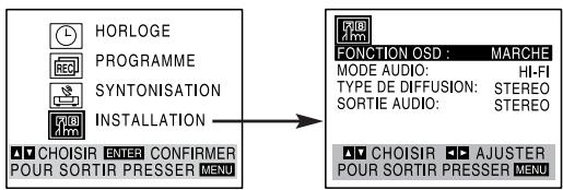 TOSHIBA SD-V57HTSC - Réglage du menu des réglages du magnétoscope - 1