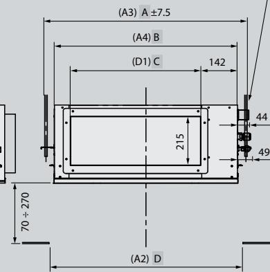 (A3) A ±7.5 (A4) B (D1) C 142 215 70 ÷ 270 (A2) D 44 49