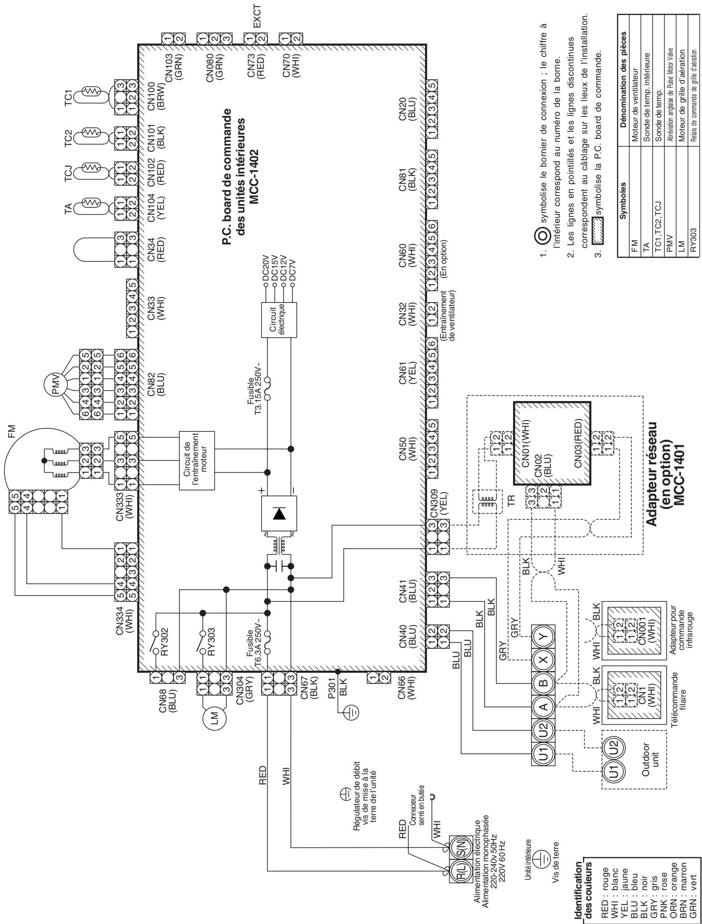 TOSHIBA MMF-AP0151H > 0561H - Modèle : MMK-AP0071H, AP0091H, AP0121H, AP0151H, AP0181H, AP0241H - 1
