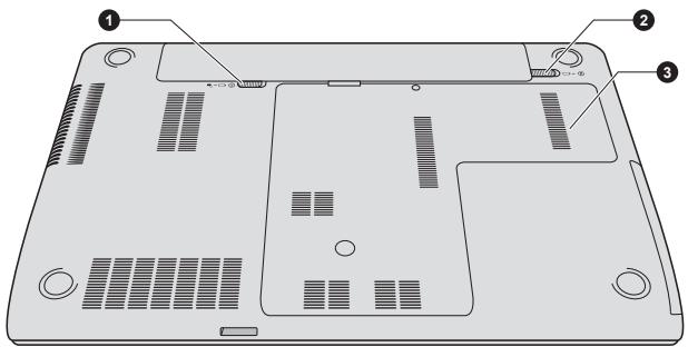TOSHIBA QOSMIO X870-142,  QOSMIO X870-14H,  QOSMIO X870-154,  QOSMIO X870-156,  QOSMIO X870-157,  QOSMIO X870-15T,  QOSMIO X870-165,  QOSMIO X870-169,  QOSMIO X870-16E - Vue de dessous - 1