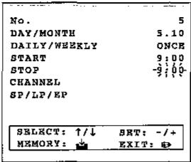 SHARP VC-H92 - TIMER RECORDING (OSP: ON SCREEN PROGRAMME) - 13