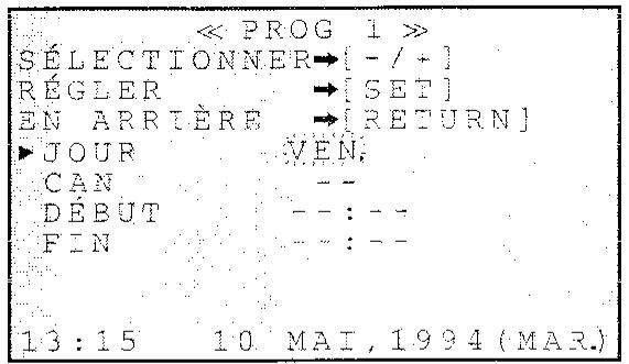 SHARP VT-3700S - Enregistrement par programmateur (suite) - 1