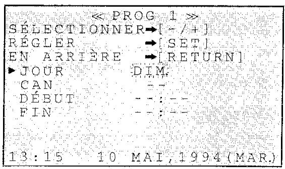 SHARP VT-3700S - Réglage du programmeur - 2