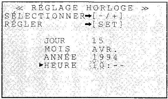 SHARP VT-3700S - Réglage de l'horologie (suite) - 1