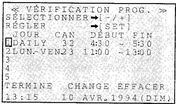SHARP VT-3700S - Enregistrement par programmeur (suite) - 1