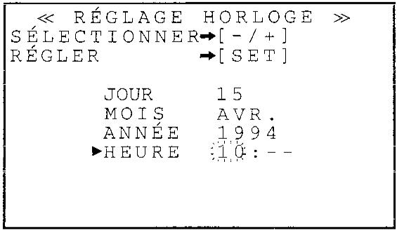 SHARP VT-5400S - Réglage de l'horologie (Suite) - 1