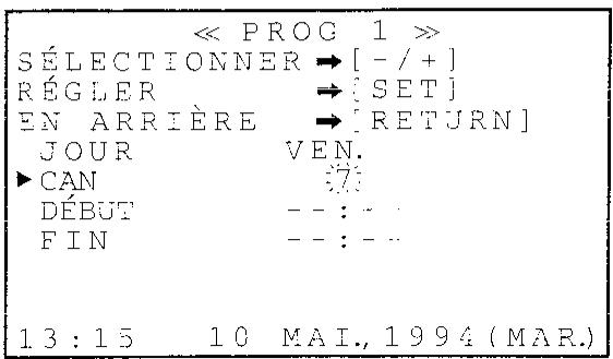 SHARP VT-5400S - PROGRAMMATION DE LA MINUTERIE SANS SHOWVIEW - 5