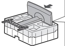 SHARP AN-52ST1 - Montage des Tischständers mit Hilfe des Verpackungsmaterials - 5