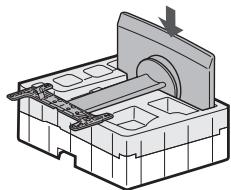 SHARP AN-52ST1 - Montage des Tischständers mit Hilfe des Verpackungsmaterials - 4