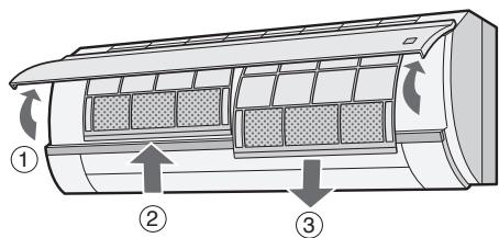 SHARP AY-XP12GHR - CLEANING THE FILTERS - 1