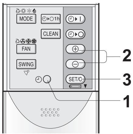 SHARP AY-XP12GHR - SET CURRENT CLOCK TIME - 1