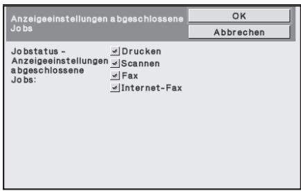 SHARP MX-FR12U - Anzeigeeinstellungen abgeschlossene Jobs - 1